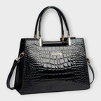 Erain - Bolso brillante en piel con grabado de cocodrilo