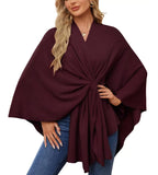 Maegan | Elegante chal tipo poncho con suave apertura frontal