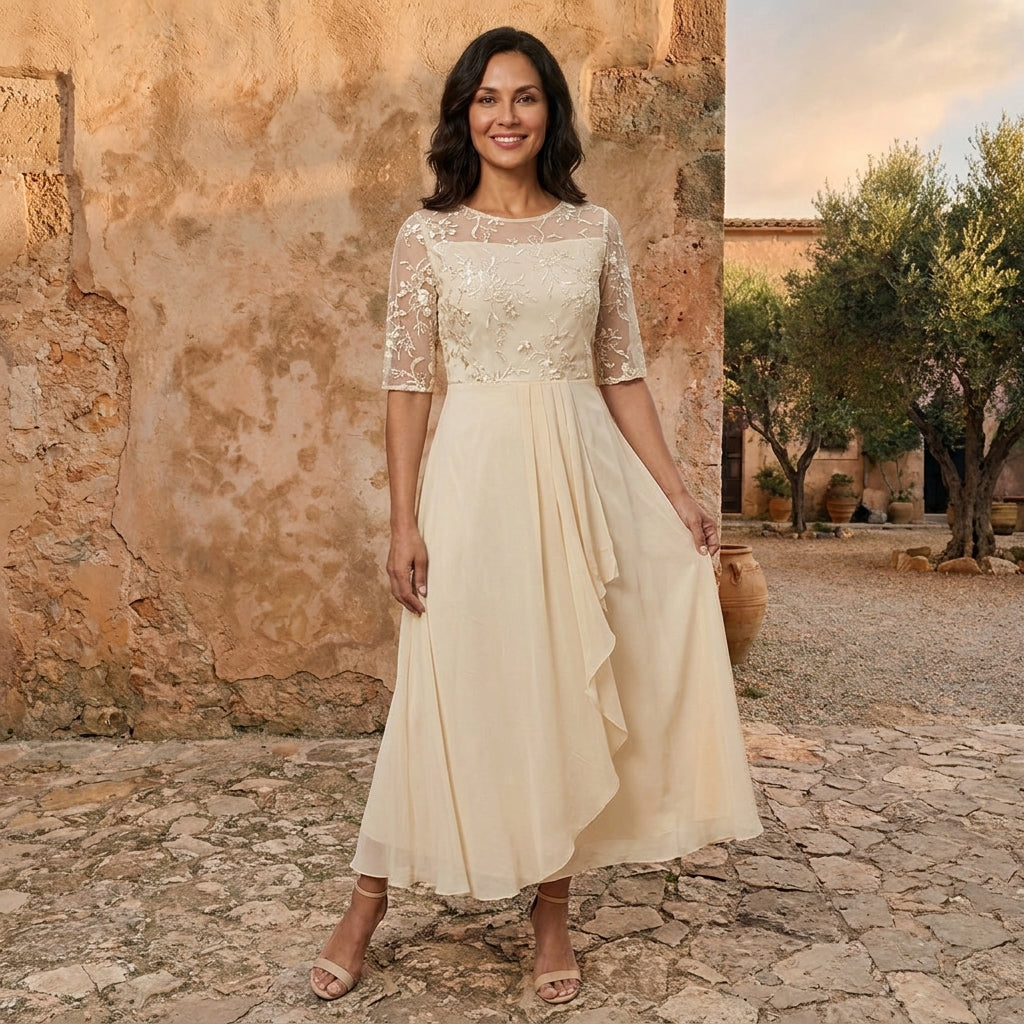 VESTIDO DE GASA ELEGANTE