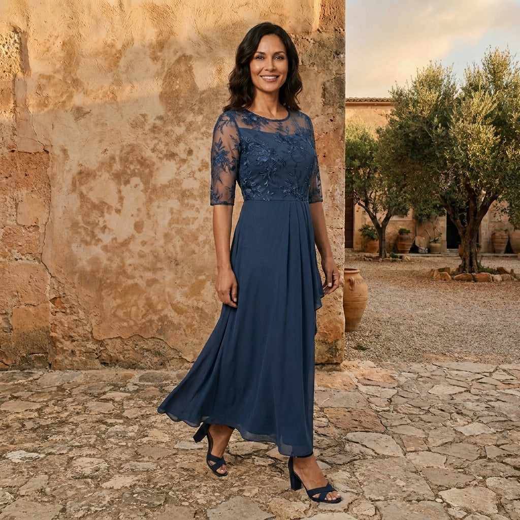 VESTIDO DE GASA ELEGANTE