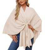 Maegan | Elegante chal tipo poncho con suave apertura frontal