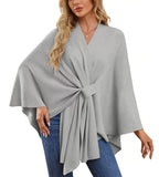 Maegan | Elegante chal tipo poncho con suave apertura frontal