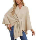 Maegan | Elegante chal tipo poncho con suave apertura frontal