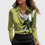 Silvia | Blusa de Lujo con Brillo y Cuello Plisado