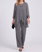 Elena | Conjunto con Chaqueta Fluida y Pantalón Palazzo